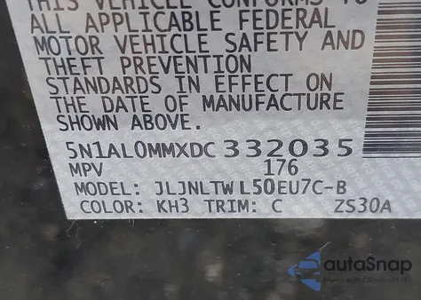 2013 Infiniti Jx35 from USA, damaged, VIN 5N1AL0MMXDC332035